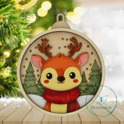 decorazione per l'albero di Natale. Realizzata con taglio laser e dipinta a mano