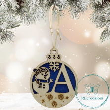 Decorazione per l'albero di Natale. Realizzata con taglio laser. Lettera A