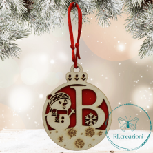Decorazione per l'albero di Natale. Realizzata con taglio laser. Lettera B