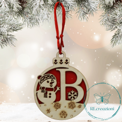 Décoration de l'arbre de Noël. Fabriquée par découpe laser. Lettre B