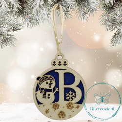 Decorazione per l'albero di Natale. Realizzata con taglio laser. Lettera B