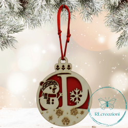 Decorazione per l'albero di Natale. Realizzata con taglio laser. Lettera D