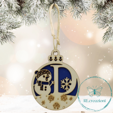 Decorazione per l'albero di Natale. Realizzata con taglio laser. Lettera D