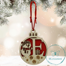 Decorazione per l'albero di Natale. Realizzata con taglio laser. Lettera E