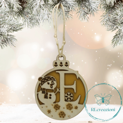 Decorazione per l'albero di Natale. Realizzata con taglio laser. Lettera E