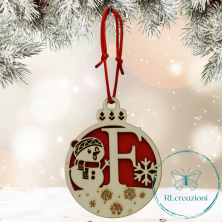 Decorazione per l'albero di Natale. Realizzata con taglio laser. Lettera F