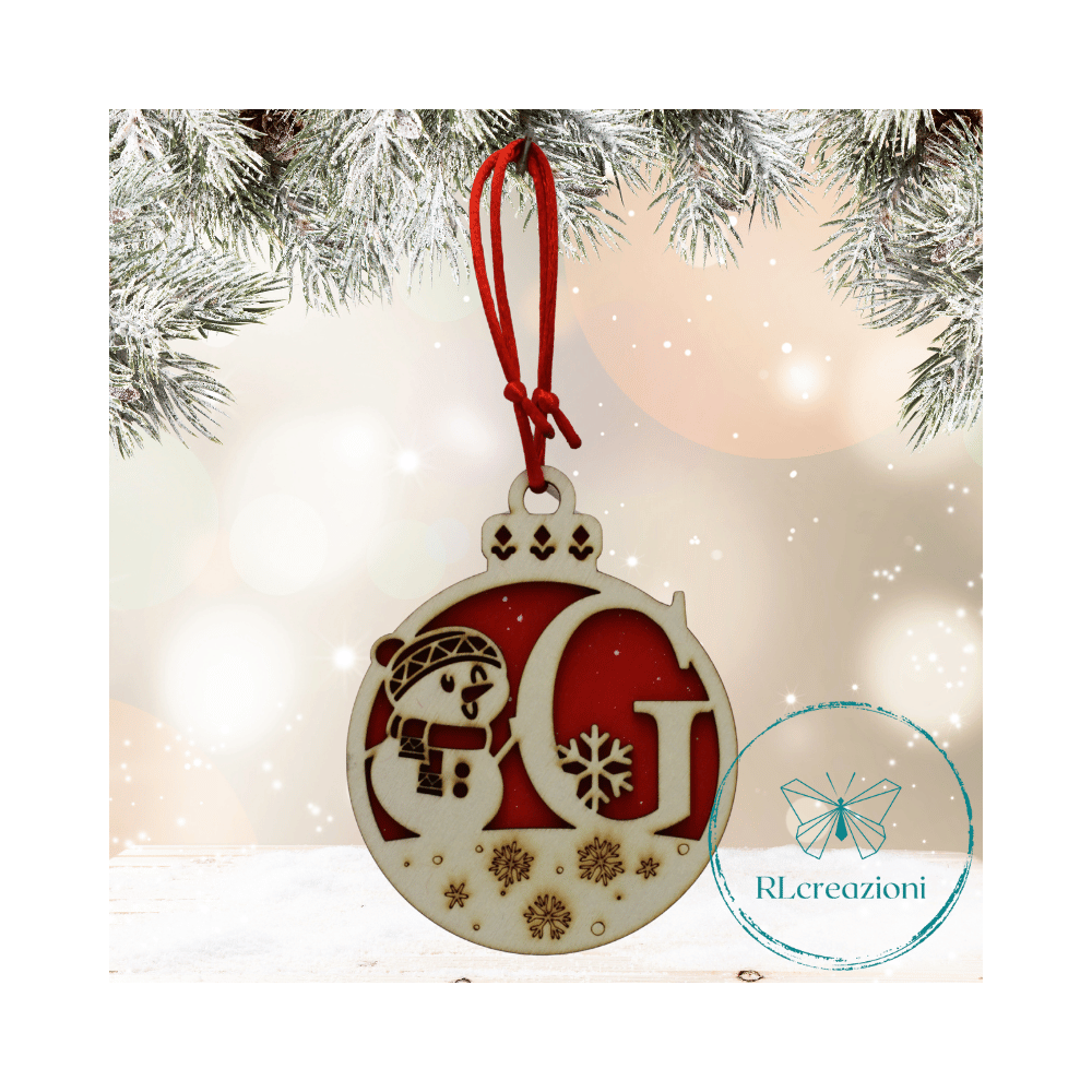 Decorazione per l'albero di Natale. Realizzata con taglio laser. Lettera G Decorazione per l'albero di Natale. Realizzata con taglio laser. Lettera G