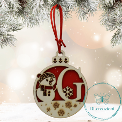 Decorazione per l'albero di Natale. Realizzata con taglio laser. Lettera G