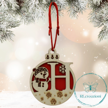 Decorazione per l'albero di Natale. Realizzata con taglio laser. Lettera H