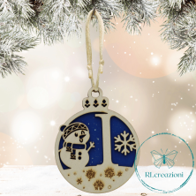 Decorazione per l'albero di Natale. Realizzata con taglio laser. Lettera I