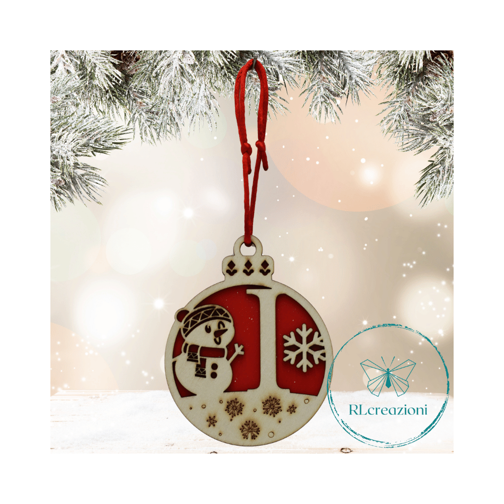 Decorazione per l'albero di Natale. Realizzata con taglio laser. Lettera I Decorazione per l'albero di Natale. Realizzata con taglio laser. Lettera I