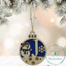 Decorazione per l'albero di Natale. Realizzata con taglio laser. Lettera J