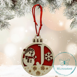Decorazione per l'albero di Natale. Realizzata con taglio laser. Lettera J