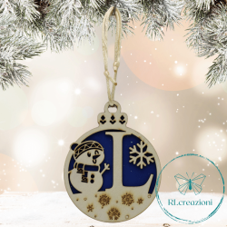 Decorazione per l'albero di Natale. Realizzata con taglio laser. Lettera L