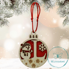 Decorazione per l'albero di Natale. Realizzata con taglio laser. Lettera L