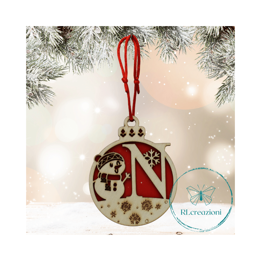 Decorazione per l'albero di Natale. Realizzata con taglio laser. Lettera N Decorazione per l'albero di Natale. Realizzata con taglio laser. Lettera N