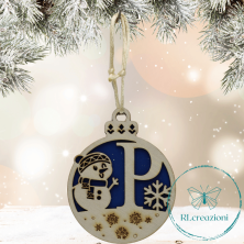 Decorazione per l'albero di Natale. Realizzata con taglio laser. Lettera P