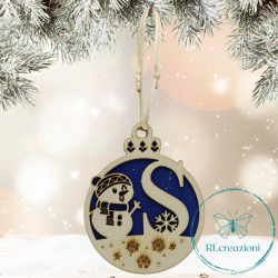 Decorazione per l'albero di Natale. Realizzata con taglio laser. Lettera S