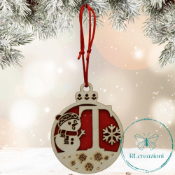 Decorazione per l'albero di Natale. Realizzata con taglio laser. Lettera T