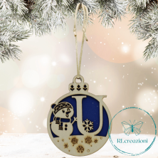 Decorazione per l'albero di Natale. Realizzata con taglio laser. Lettera U