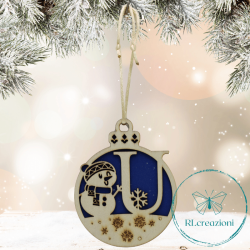 Decorazione per l'albero di Natale. Realizzata con taglio laser. Lettera U