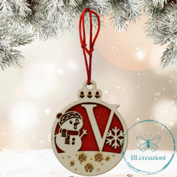 Decorazione per l'albero di Natale. Realizzata con taglio laser. Lettera V