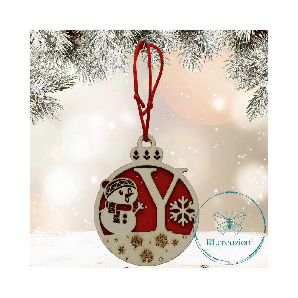 Decorazione per l'albero di Natale. Realizzata con taglio laser. Lettera Y Decorazione per l'albero di Natale. Realizzata con taglio laser. Lettera Y