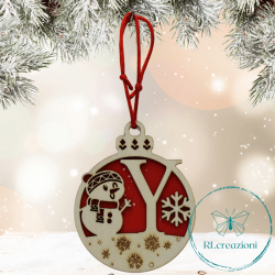 Decorazione per l'albero di Natale. Realizzata con taglio laser. Lettera Y