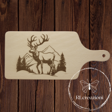 tagliere con incisione laser "cervo". Personalizzato su richiesta