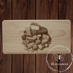 Planche à découper avec gravure laser 'Cheese'. Personnalisation sur demande
