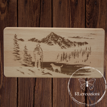 Planche à découper avec gravure laser "Passeggiata". Personnalisation sur demande