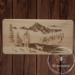 Planche à découper avec gravure laser "Passeggiata". Personnalisation sur demande