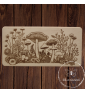 Planche à découper avec gravure laser 'Champignons'. Personnalisation sur demande