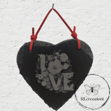 mini quadro in ardesia con incisione laser. Love