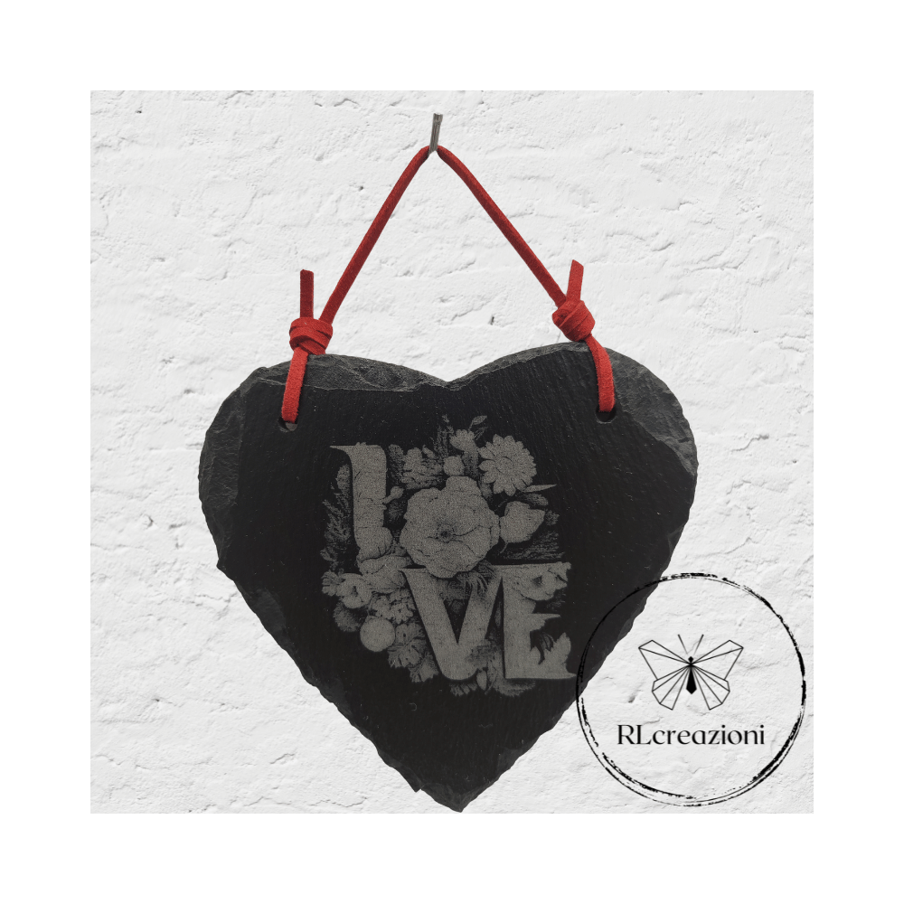 mini quadro in ardesia con incisione laser. Love mini quadro in ardesia con incisione laser. Love