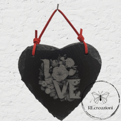 mini quadro in ardesia con incisione laser. Love