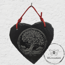 mini quadro in ardesia con incisione laser. Albero della vita