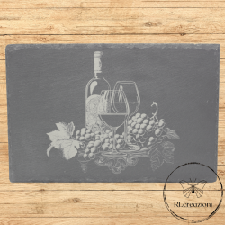 Planche à découper en ardoise noire "Wine"
