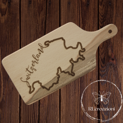 tagliere con incisione laser "Svizzera". Personalizzato su richiesta