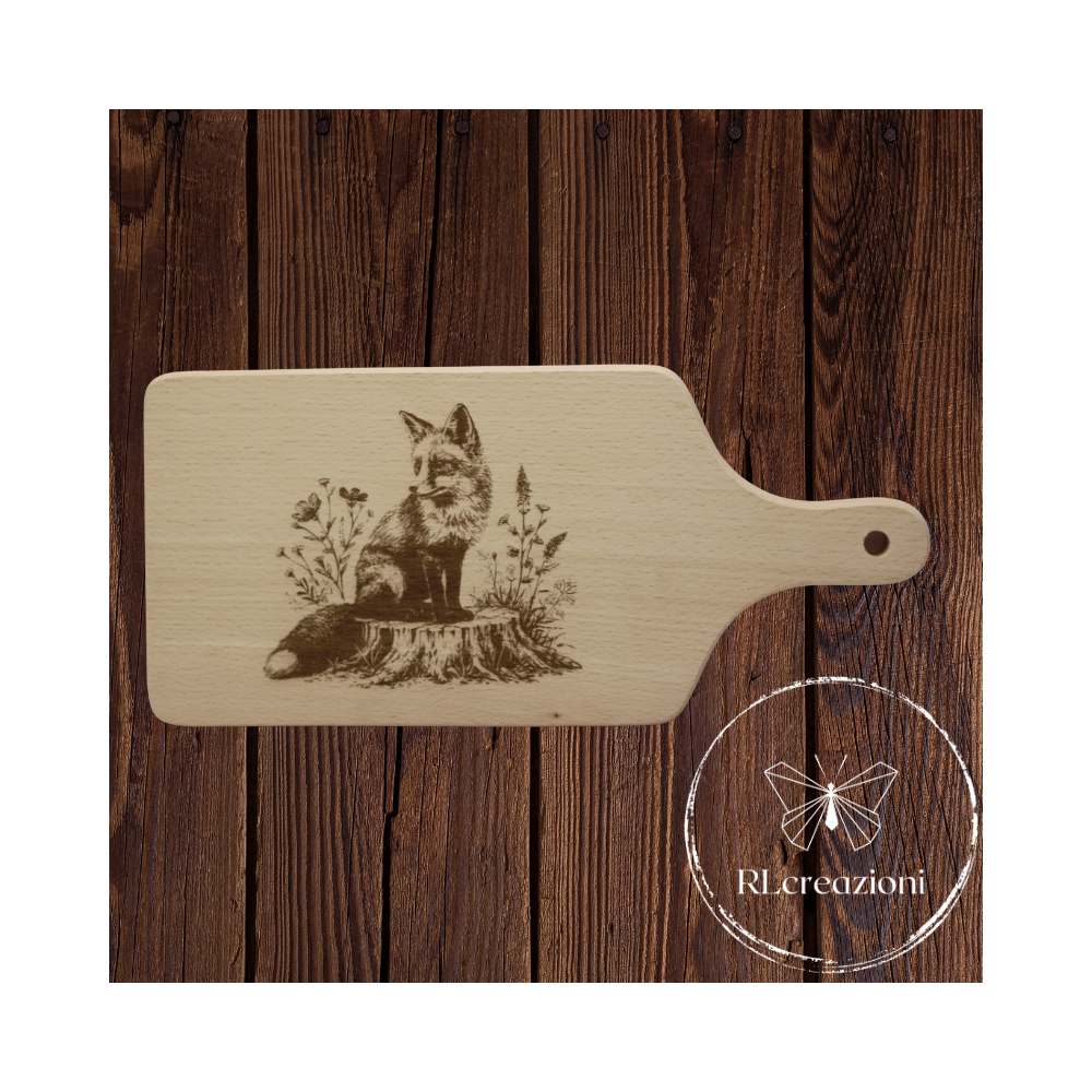 tagliere con incisione laser "Volpe". Personalizzato su richiesta tagliere con incisione laser "Volpe". Personalizzato su richiesta