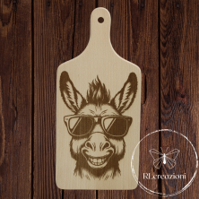 Planche à découper avec gravure laser "âne". Personnalisation sur demande