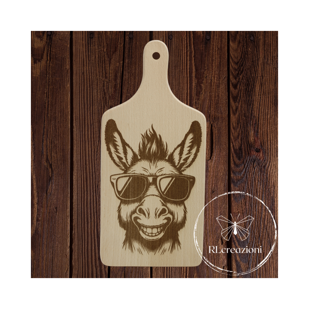 tagliere con incisione laser "asino". Personalizzato su richiesta tagliere con incisione laser "asino". Personalizzato su richiesta