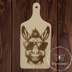 tagliere con incisione laser "asino". Personalizzato su richiesta