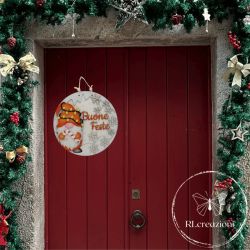 Couronne de Noël Gnome orange