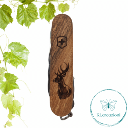 Victorinox Huntsman Wood con incisione laser Cervo. 13 funzioni. Personalizzato su richiesta
