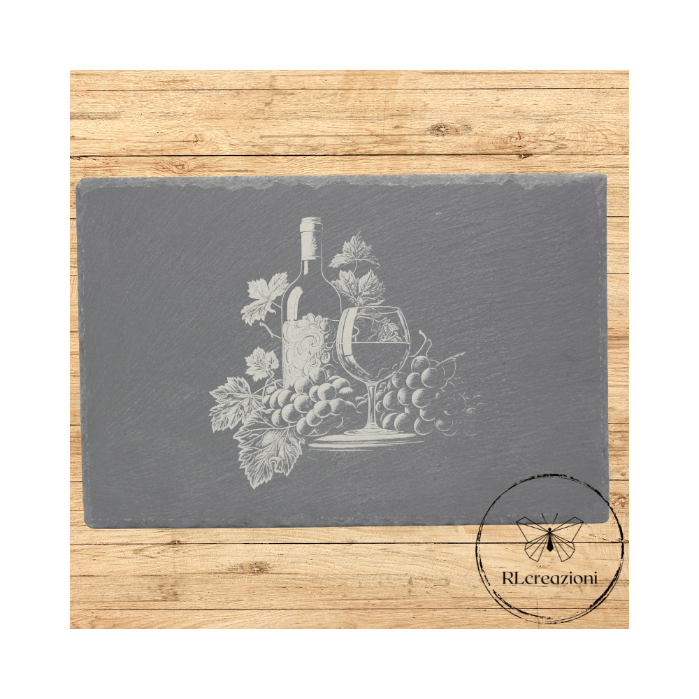 Planche à découper en ardoise "Wine" (vin)