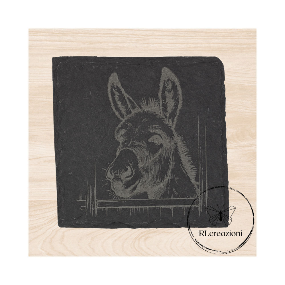 Produits artisanaux. Sous-verre en ardoise gravé au laser. Personnalisé sur demande