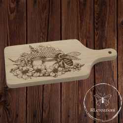 Planche à découper "miel et abeille"