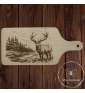 Planche à découper avec gravure laser 'deer'. Personnalisation sur demande