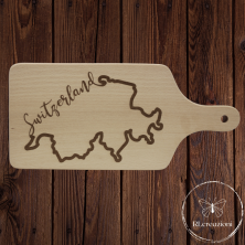 tagliere con incisione laser "Svizzera". Personalizzato su richiesta